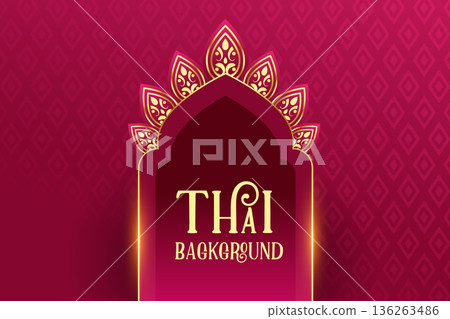 ethnic thai greeting background with shiny effect ethnic thai greeting background with shiny effect 136263486