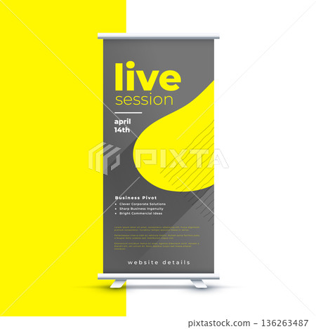 business roll up standee page banner for outdoor marketing 136263487