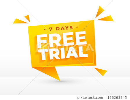 7 days free trial promo background in chat bubble style 7 days free trial promo background in chat bubble style 136263545