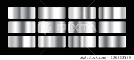 set of metallic silver gradient blend texture banner design set of metallic silver gradient blend texture banner design 136263589