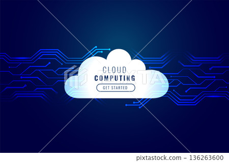 futuristic cloud computing circuit board background for cyber communication 136263600
