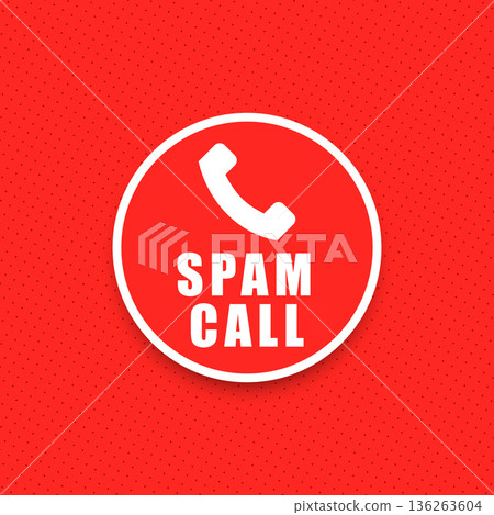 incoming scam phone call fraud warning red background 136263604