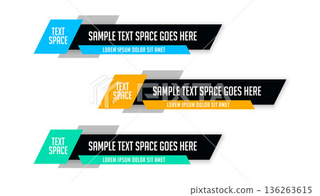 set of abstract lower third news header banner in contemporary style set of abstract lower third news header banner in contemporary style 136263615