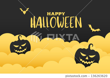 paper style happy halloween background for social media post paper style happy halloween background for social media post 136263620