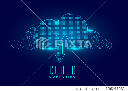futuristic cloud computing background for download and upload data streaming 136263681