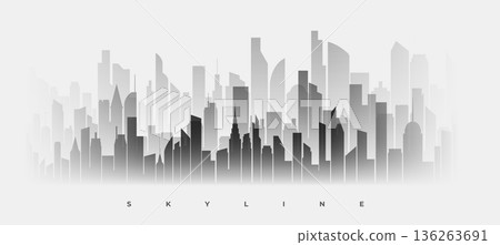 dark skyline metropolis dense downtown design dark skyline metropolis dense downtown design 136263691