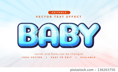 editable baby text effect style editable baby text effect style 136263750