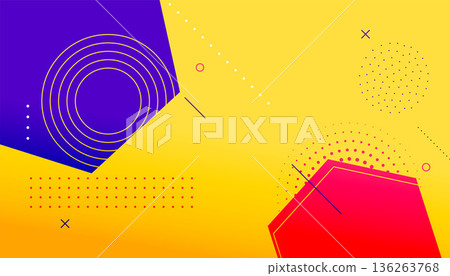 memphis style geometric pattern banner with hexagonal shapes design memphis style geometric pattern banner with hexagonal shapes design 136263768