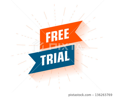 free trial promo ribbon background in modern style free trial promo ribbon background in modern style 136263769