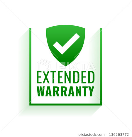 extended warranty security tag with protection shield sign 136263772