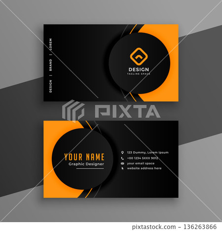 geometric style professional business card layout for corporate identity 136263866