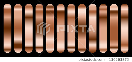 collection of shiny rose gold swatch palette for ui/ux element collection of shiny rose gold swatch palette for ui/ux element 136263873