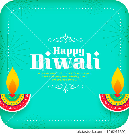 hindu religious shubh diwali diya background design 136263891
