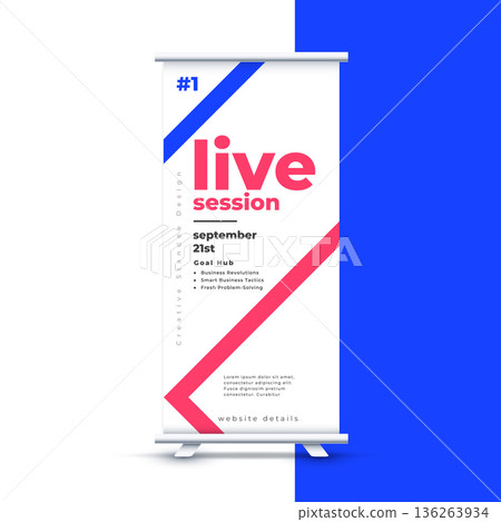 rollup standee display paper template for corporate seminar rollup standee display paper template for corporate seminar 136263934