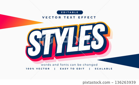 editable style lettering text effect template 136263939