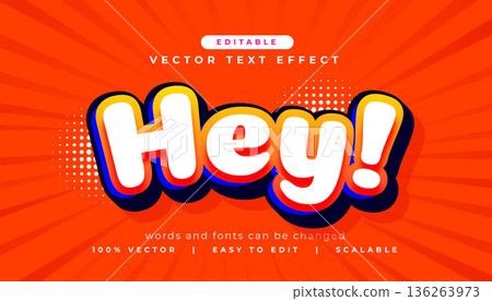 hey text effect style editable mockup 136263973