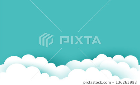 paper style heavenly cloudy wallpaper with text space 136263988