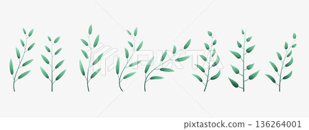 hand painted decorative herbal leaves element background in pack hand painted decorative herbal leaves element background in pack 136264001
