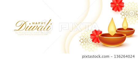 elegant shubh diwali greeting wallpaper with diya and flower elegant shubh diwali greeting wallpaper with diya and flower 136264024