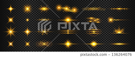 collection of golden starry element background for celebration 136264076