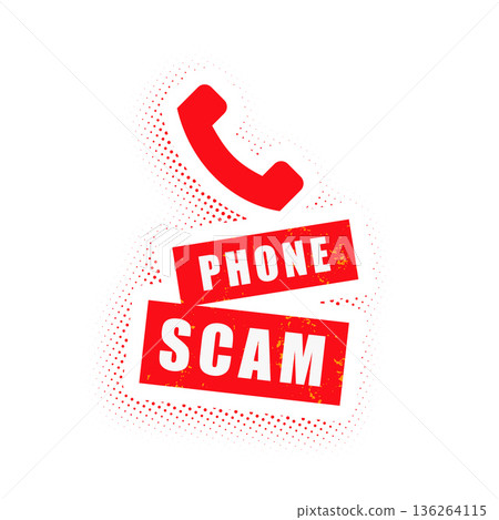 scam phone call sticker background design 136264115