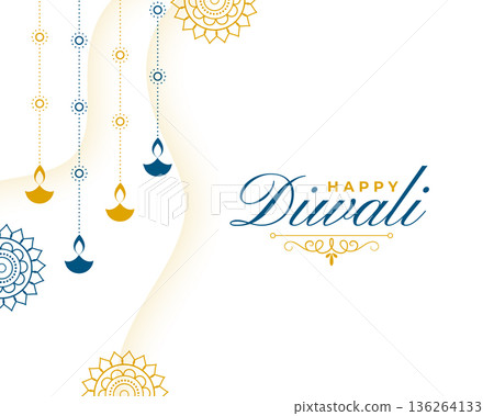 elegant happy diwali greeting card for social media post elegant happy diwali greeting card for social media post 136264133