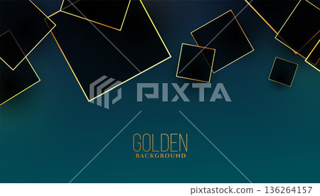 golden and shiny geometric frame premium background 136264157