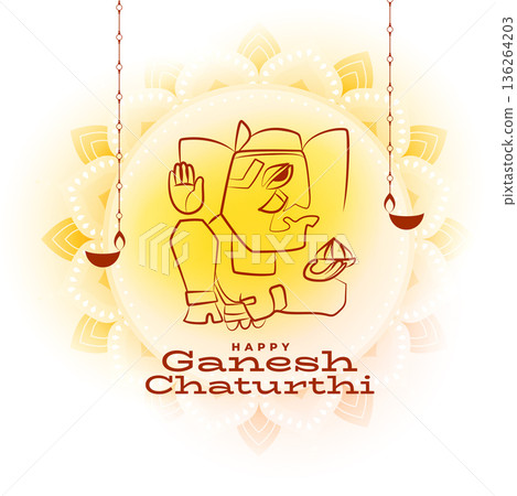 indian religious ganesh chaturthi event background design indian religious ganesh chaturthi event background design 136264203