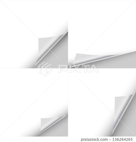 set of blank paper flod corner mockup design set of blank paper flod corner mockup design 136264265