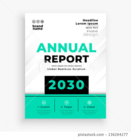 professional annual report layout template for booklet cover page 136264277