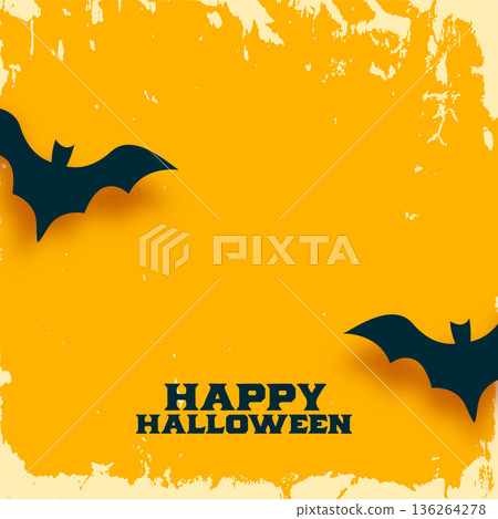 happy halloween holiday grungy background with creepy bat 136264278