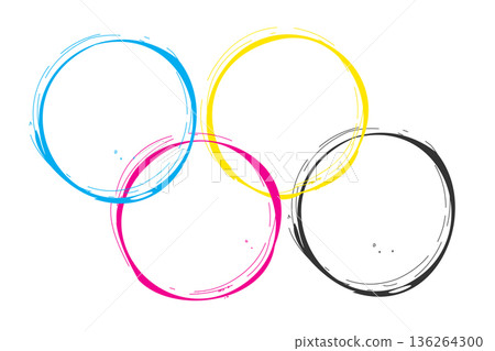 grungy style cmyk colors round shape background design grungy style cmyk colors round shape background design 136264300