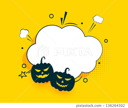 comic style halloween pumpkin background with text space 136264302
