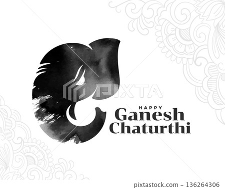 creative happy ganesh chaturthi wishes background design 136264306