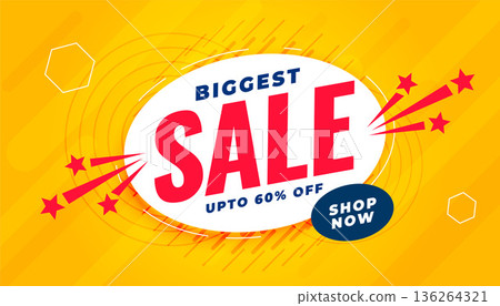 big sale promotional banner in yellow color big sale promotional banner in yellow color 136264321