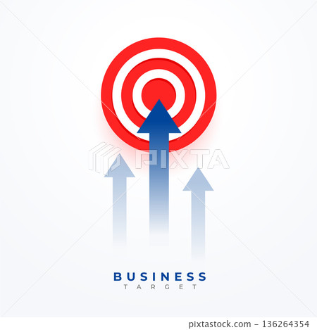 growth arrow moving towards business target background design 136264354