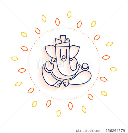 line art ganesh chaturthi festive background for social media post 136264379
