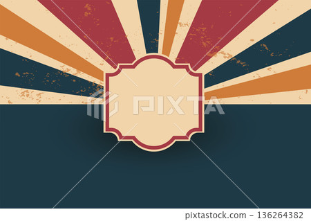 abstract retro radial line pattern background with empty frame abstract retro radial line pattern background with empty frame 136264382