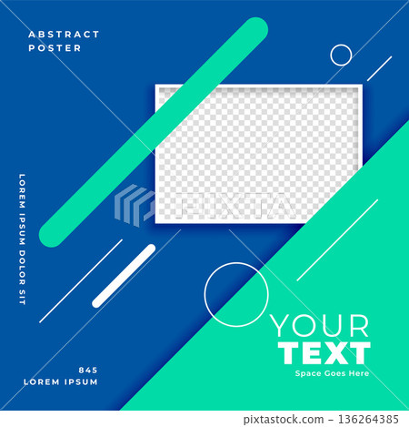 abstract and flat social media promo flyer for web magazine cover 136264385