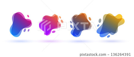 pack of four dynamic blotch shape element design 136264391