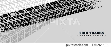 abstract tire trail pattern grey banner for off road experience abstract tire trail pattern grey banner for off road experience 136264392