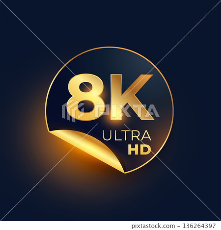 8k ultra hd video resolution sticker design 8k ultra hd video resolution sticker design 136264397