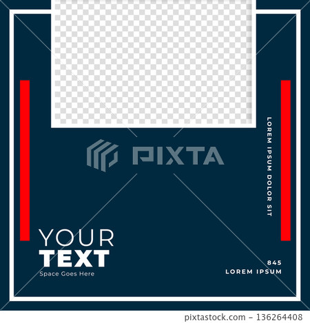 trendy and flat social media promo background with blank frame trendy and flat social media promo background with blank frame 136264408