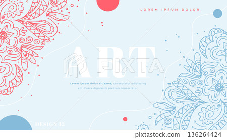 beautiful ethnic floral art background for classic decoration beautiful ethnic floral art background for classic decoration 136264424