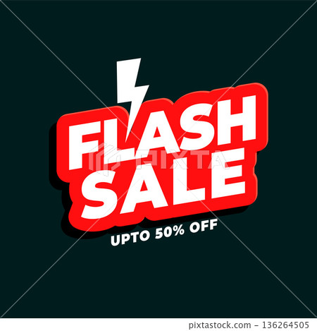 stylish flash sale sticker background for social media posts 136264505