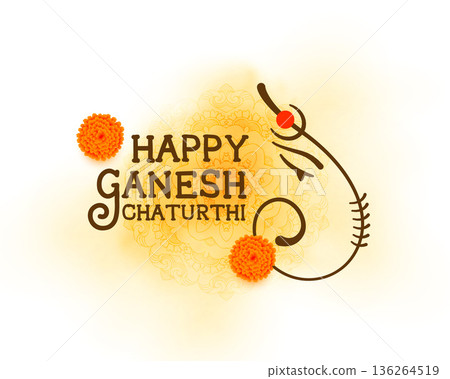 creative ganesh chaturthi event background with lord ganpati design 136264519