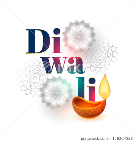 traditional shubh diwali greeting background with oil lamp traditional shubh diwali greeting background with oil lamp 136264528
