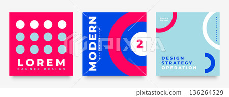 set of modern social media post banner for online promotion 136264529