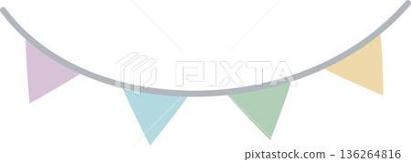 happy easter festival with bunting banner pennant element, pastel color, flat png illustration cartoon character happy easter festival with bunting banner pennant element, pastel color, flat png illustration cartoon character 136264816