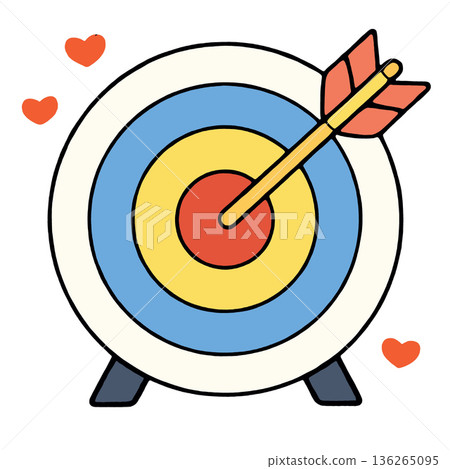 Target arrow heart love romance bullseye success affection aim cartoon 136265095
